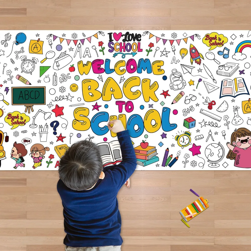 Back to School Giant Coloring Poster/Tablecloth