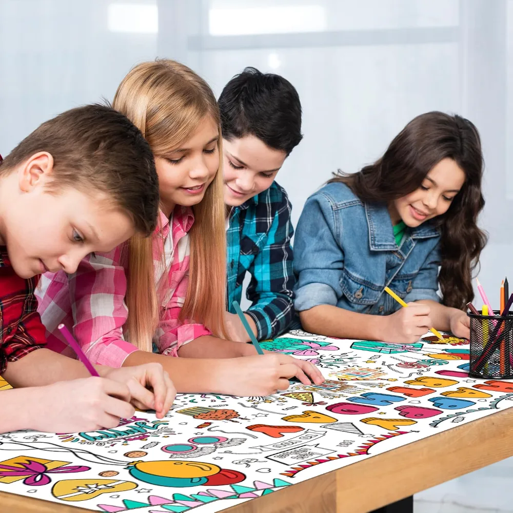 Birthday Giant Coloring Tablecloth, view 4