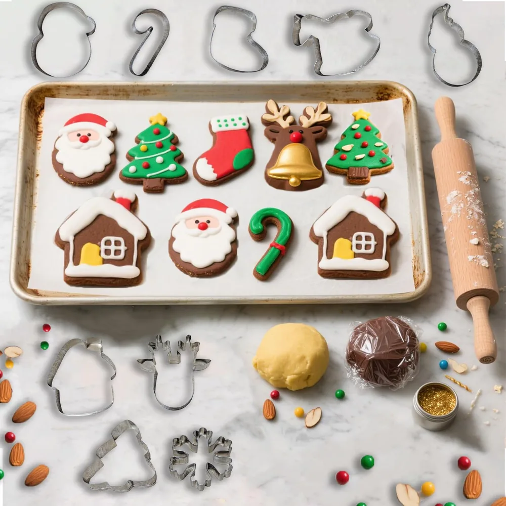 Christmas Cookie Cutters 9 PCS Christmas Party Favors, view 3