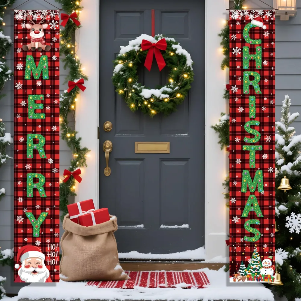 Christmas Decorations Outdoor Merry Christmas Porch Banner, view 4