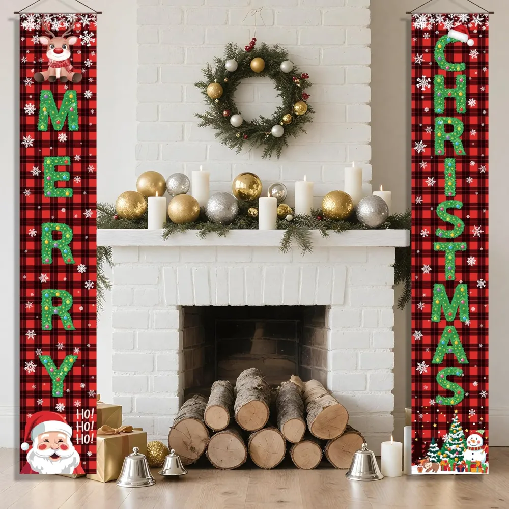 Christmas Decorations Outdoor Merry Christmas Porch Banner, view 5