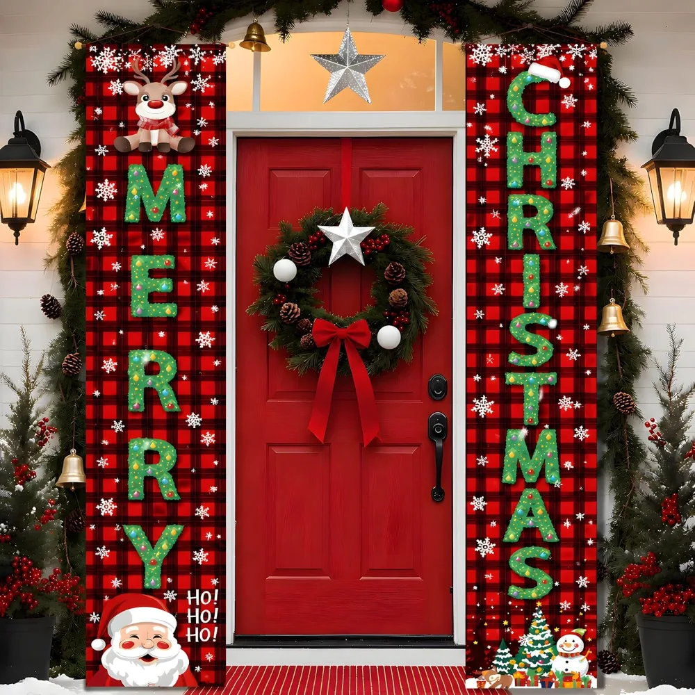 Christmas Decorations Outdoor Merry Christmas Porch Banner