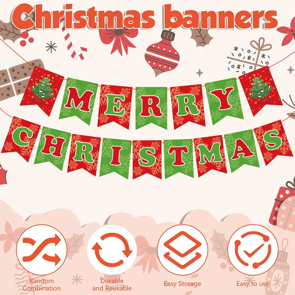 Christmas Party Decorations Merry Christmas Banner, view 3