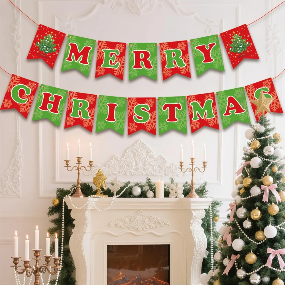 Christmas Party Decorations Merry Christmas Banner, view 5