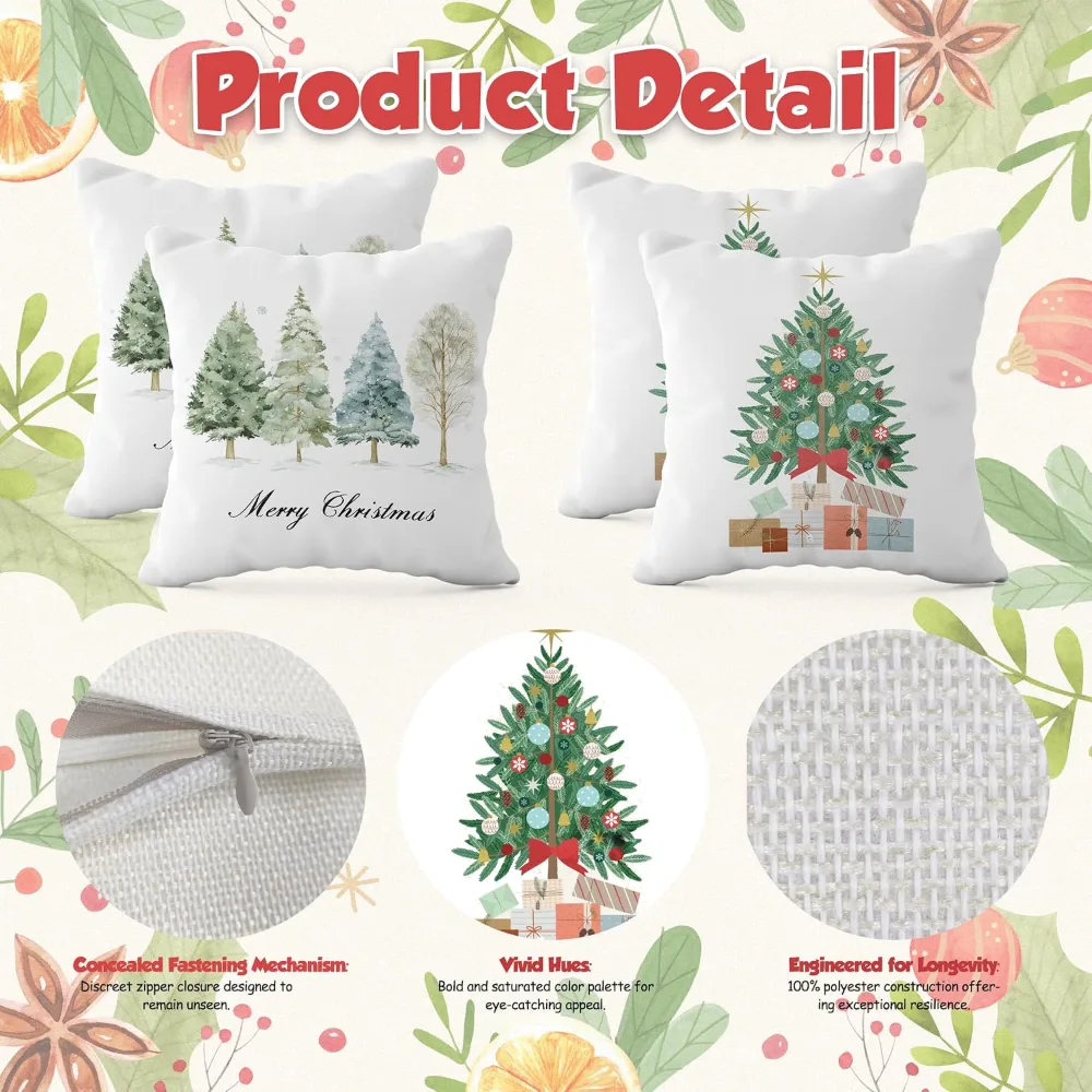 Christmas Pillows Covers 18x18 Inch, view 3