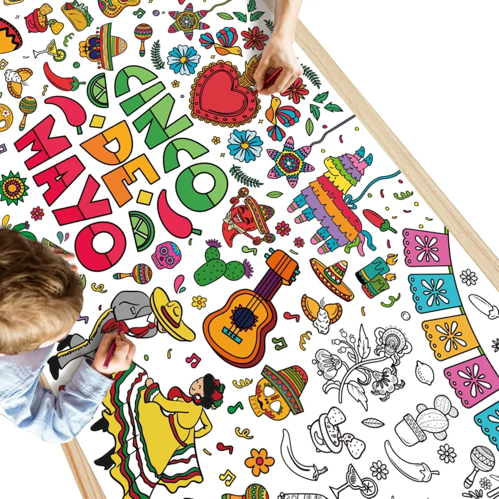 Cinco De Mayo Giant Coloring Poster/Tablecloth, view 3