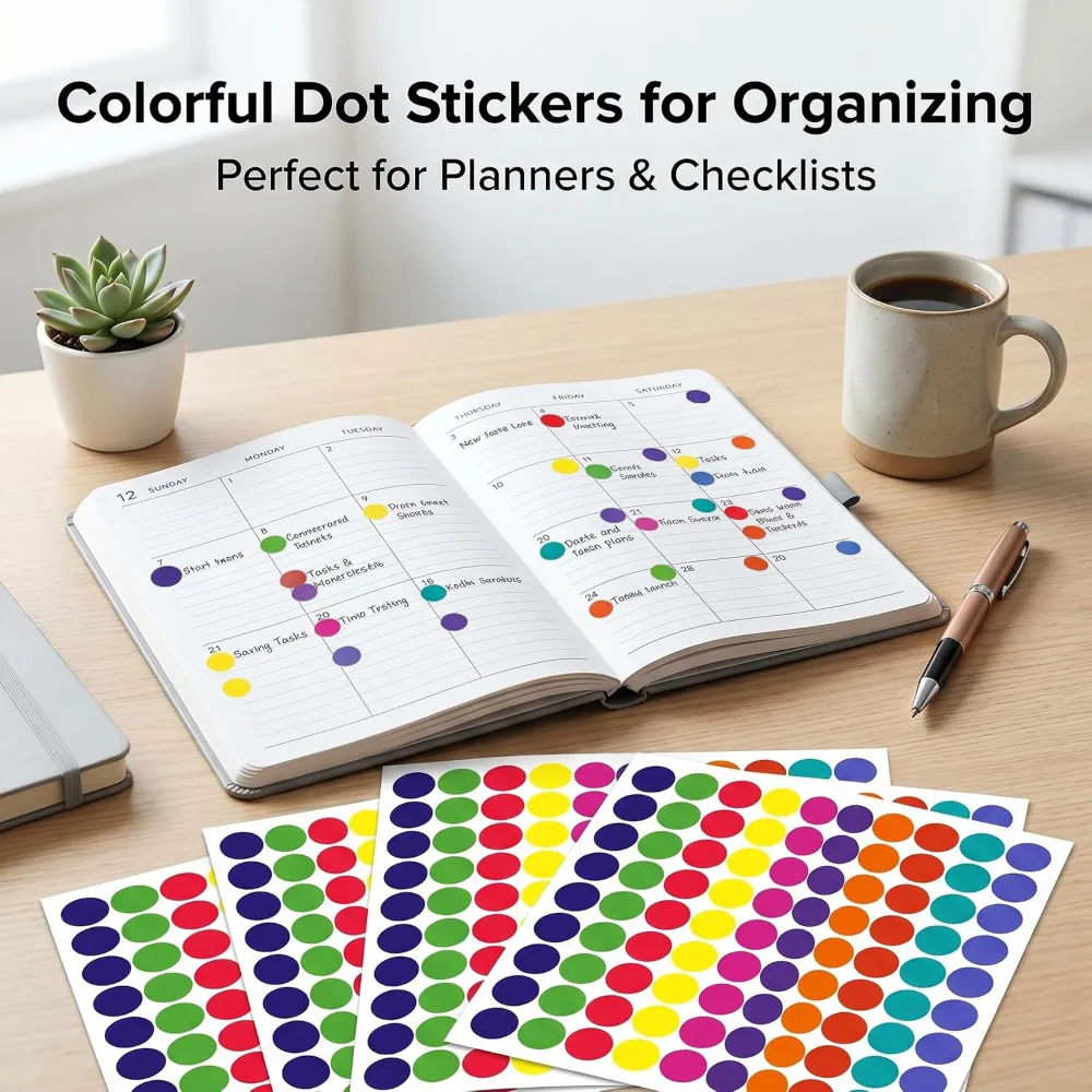 Dot Stickers 1400 PCS Colored Circle Stickers for Kids, view 4