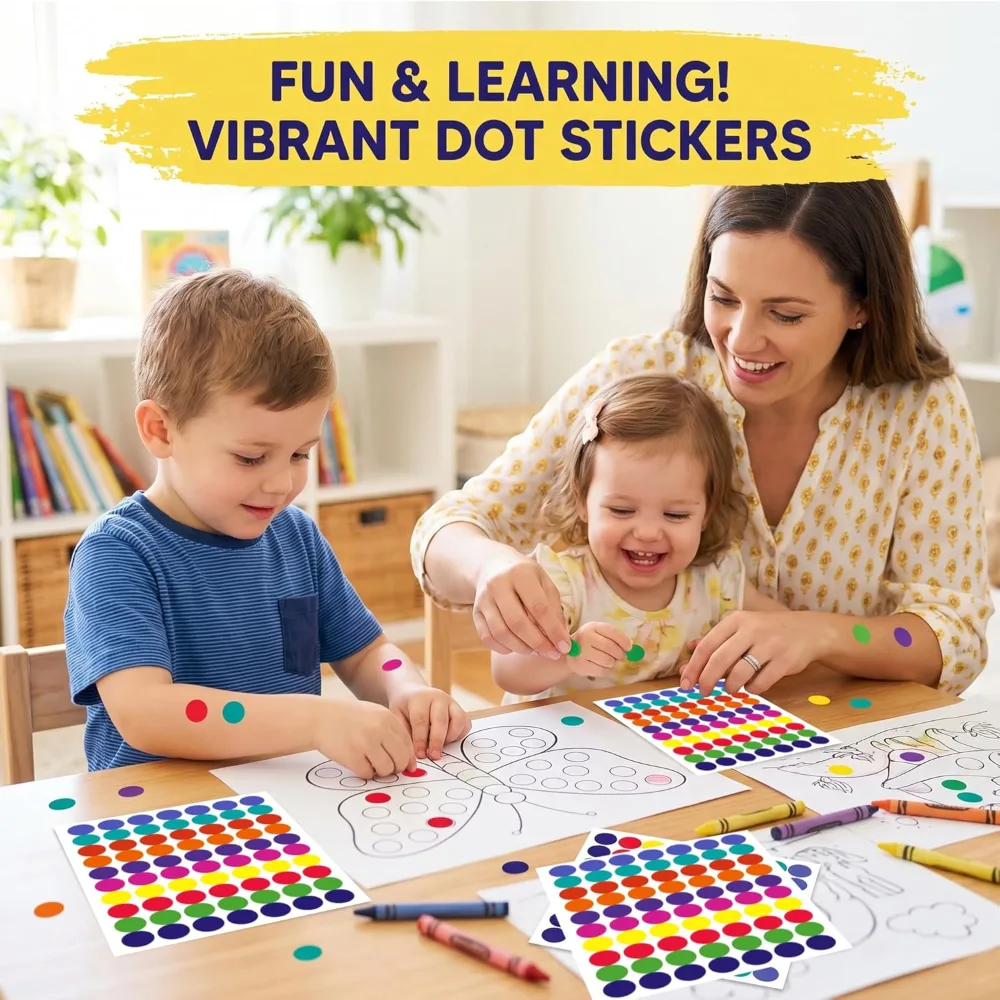 Dot Stickers 1400 PCS Colored Circle Stickers for Kids, view 5