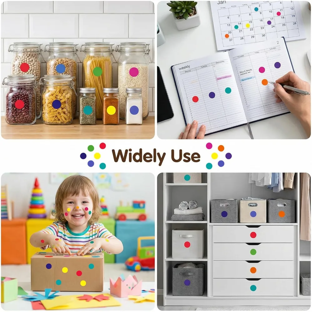 Dot Stickers 1400 PCS Colored Circle Stickers for Kids, view 6