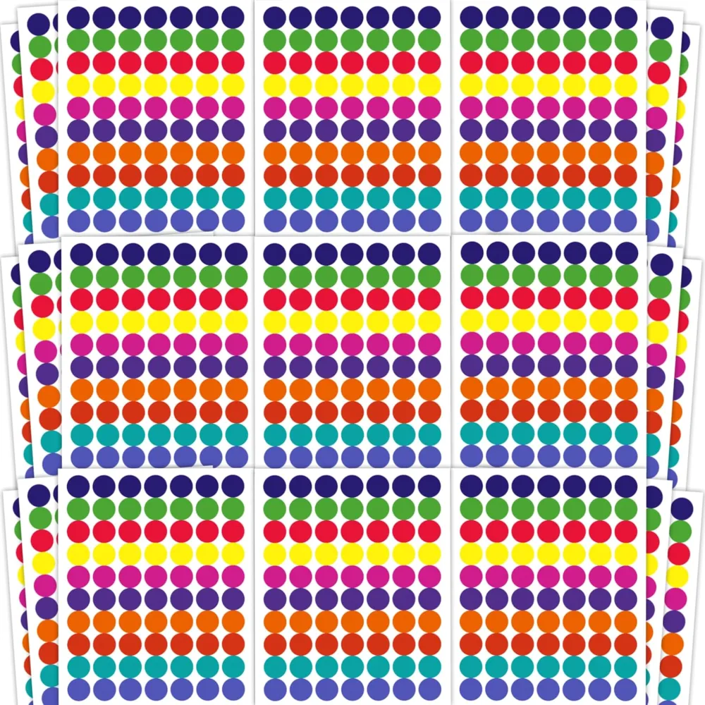 Dot Stickers 1400 PCS Colored Circle Stickers for Kids