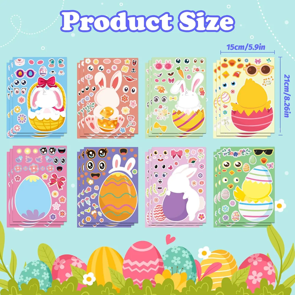 Easter Basket Stuffers 24 Sheets Easter Crafts Stickers, view 2