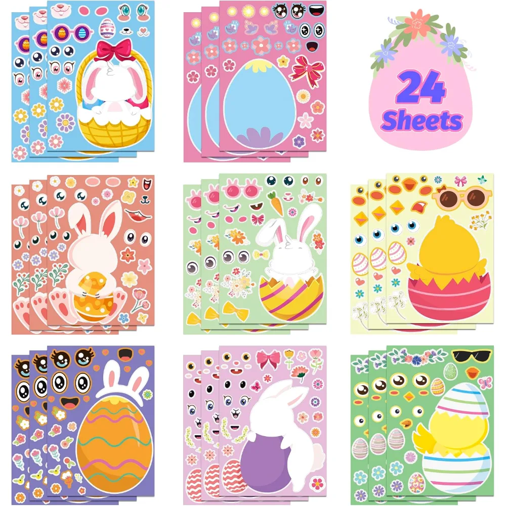 Easter Basket Stuffers 24 Sheets Easter Crafts Stickers