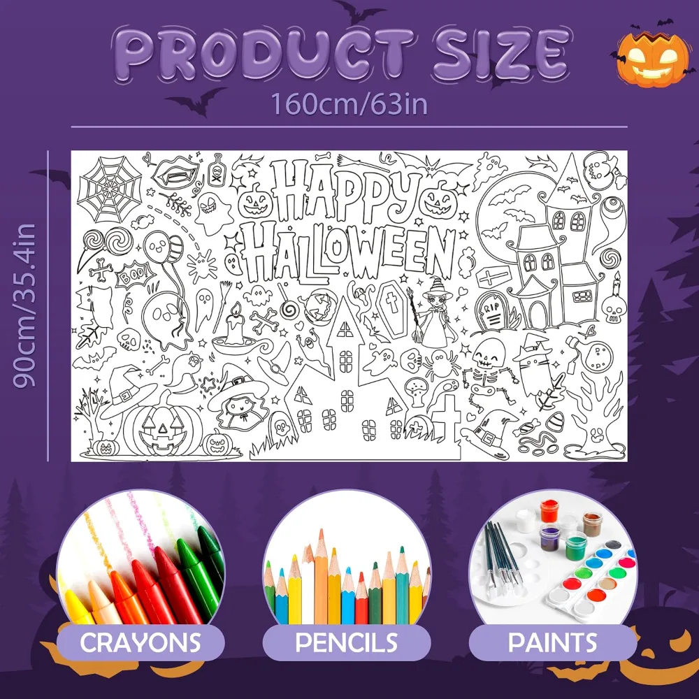 Easter Coloring Tablecloth Easter Decorations Gifts for Kids, view 2