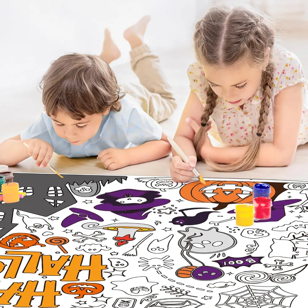 Easter Coloring Tablecloth Easter Decorations Gifts for Kids, view 5