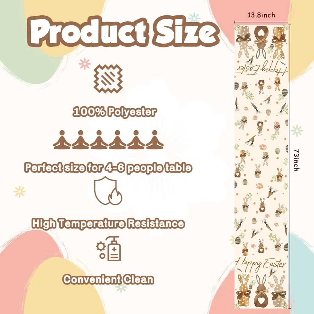 Easter Decorations Bunny Egg Table Runner, view 2