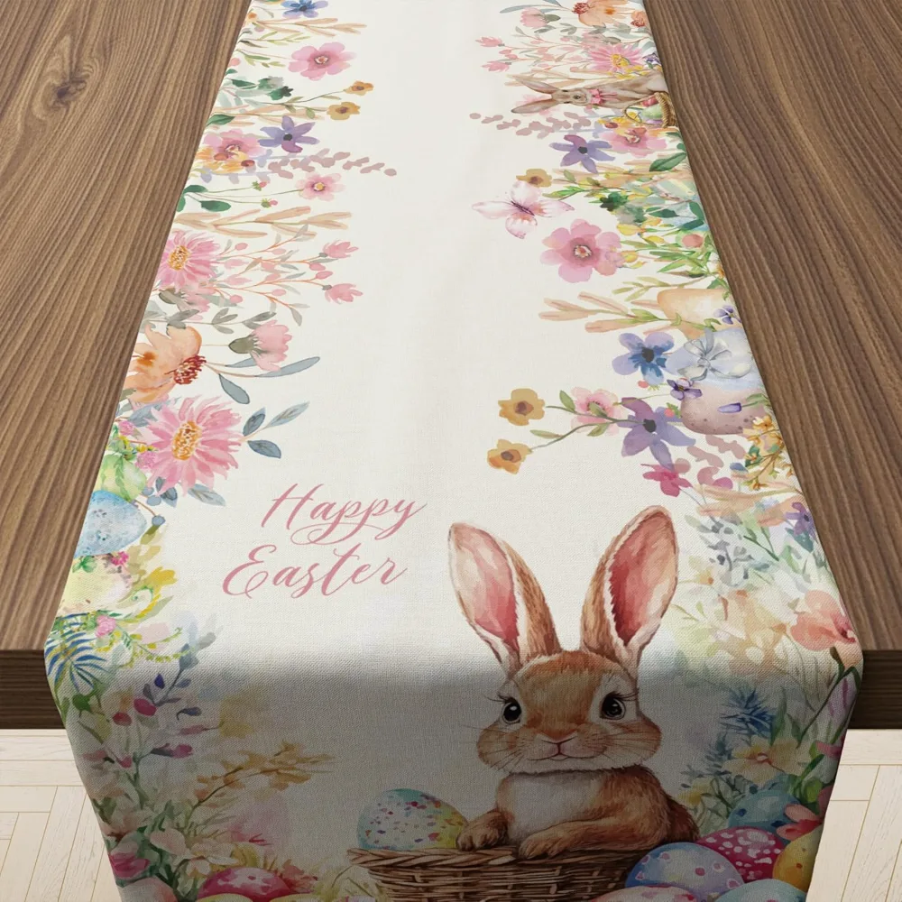 Easter Decorations Egg Rabbit Table Runner