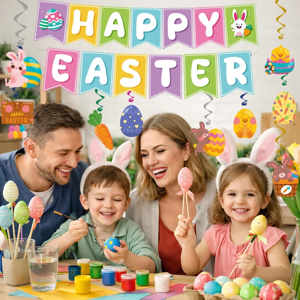 Easter Decorations Hanging Swirls, view 6