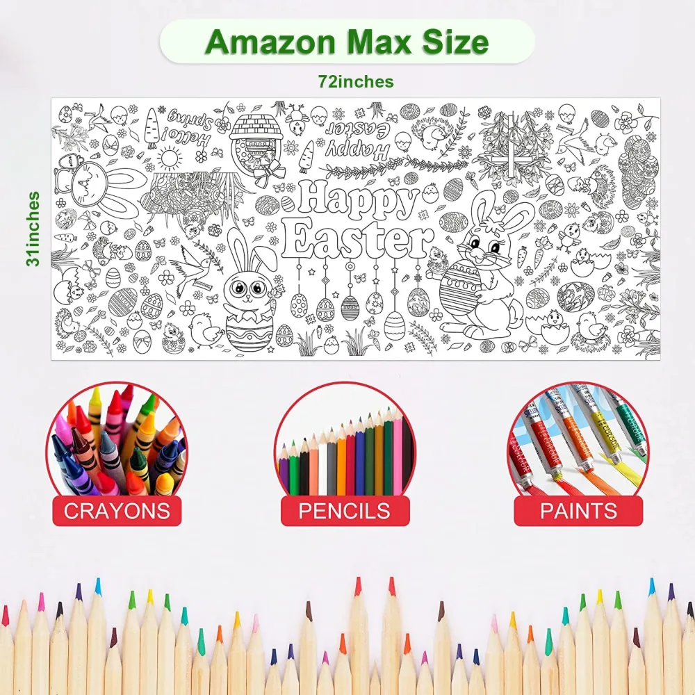 Easter Giant Coloring Poster/Tablecloth, view 2