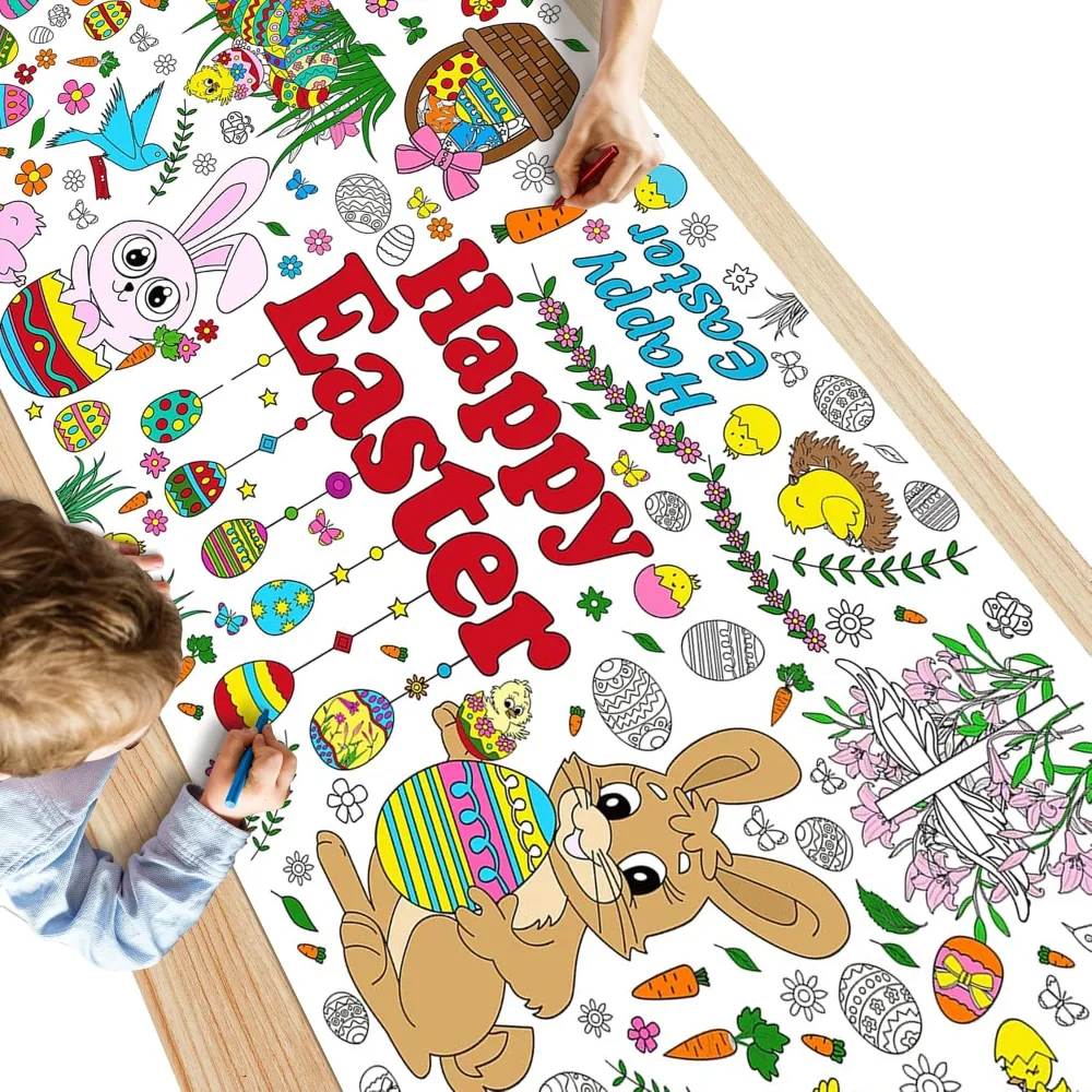 Easter Giant Coloring Poster/Tablecloth, view 3