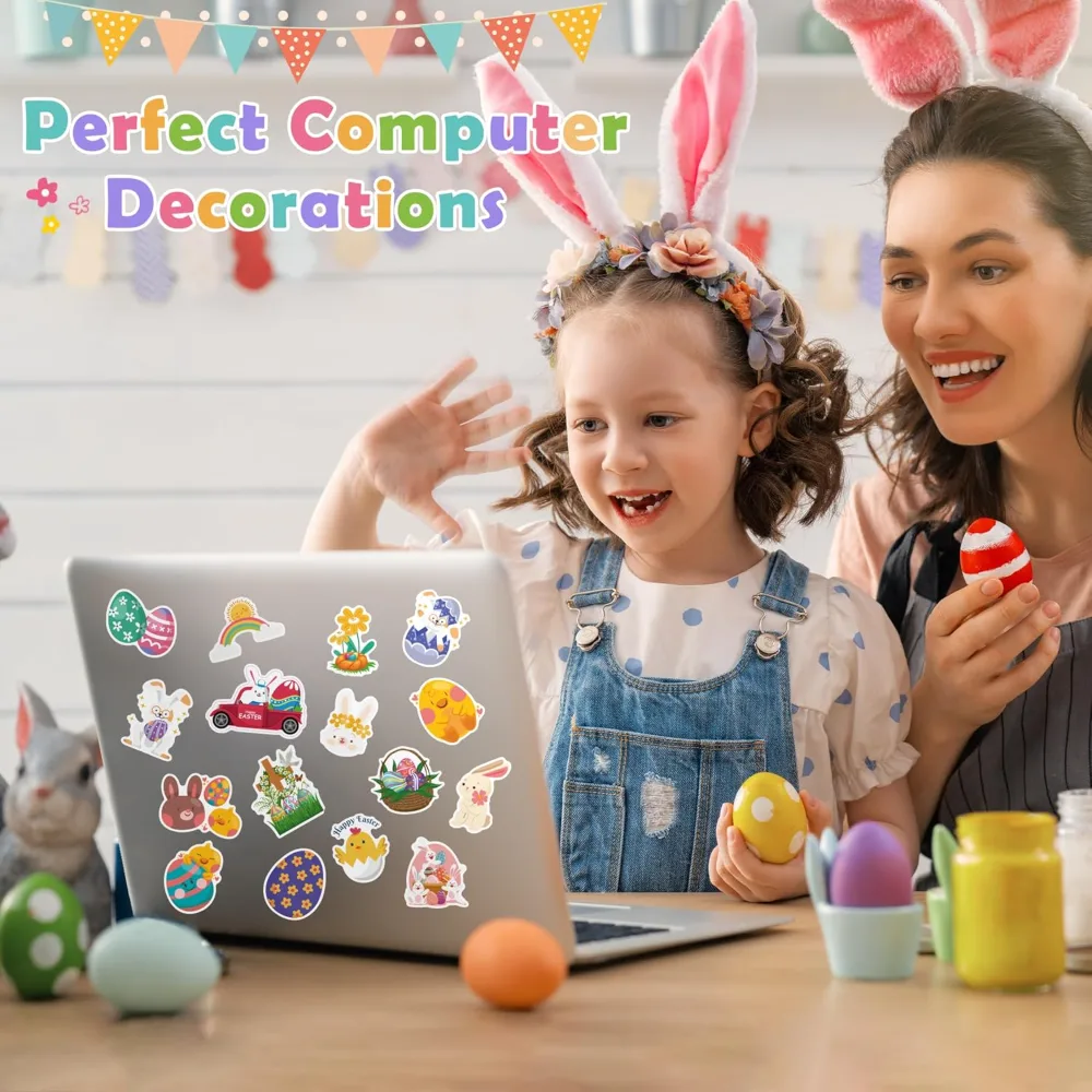 Easter Stickers 120 PCS Egg Bunny Stickers for Kids -Easter, view 4