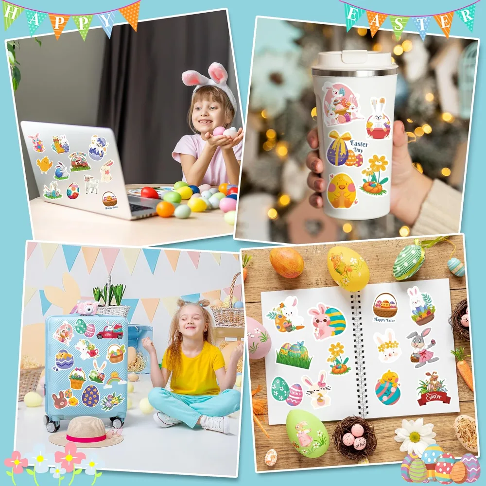 Easter Stickers 120 PCS Egg Bunny Stickers for Kids -Easter, view 5