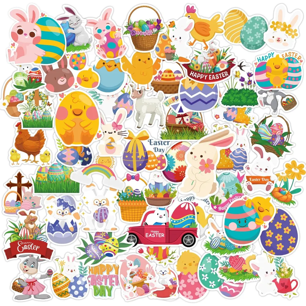 Easter Stickers 120 PCS Egg Bunny Stickers for Kids -Easter