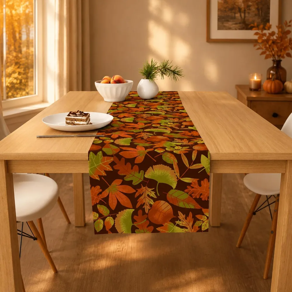 Fall Decor Autumn Leaves Table Runner, view 2