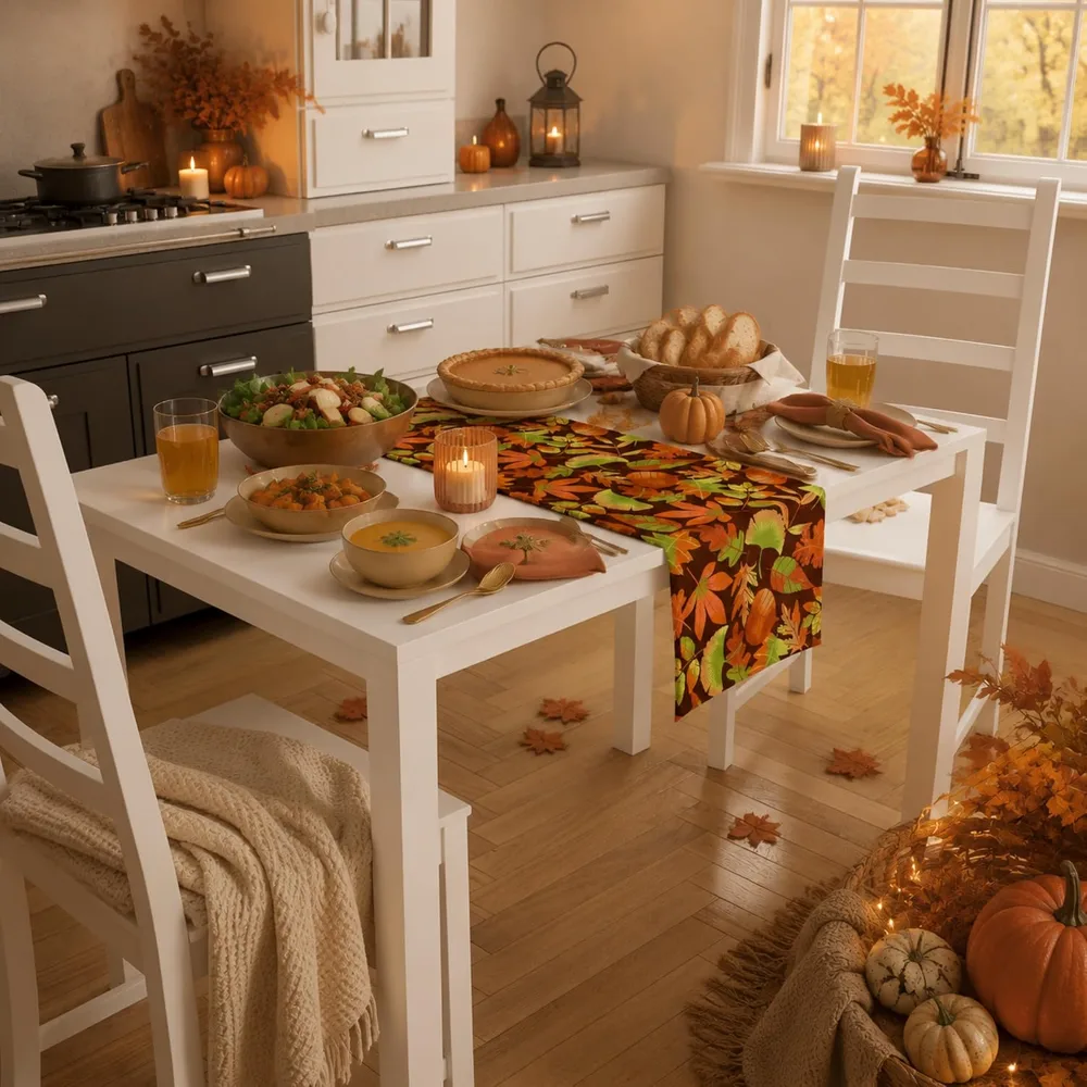 Fall Decor Autumn Leaves Table Runner, view 6