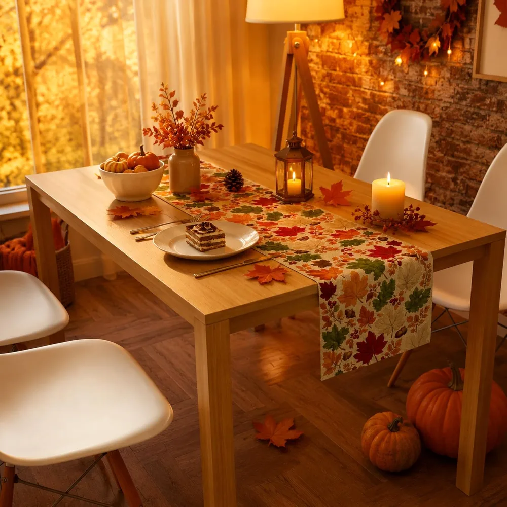 Fall Decor Fall Leaves Table Runner for Thanksgiving, view 2
