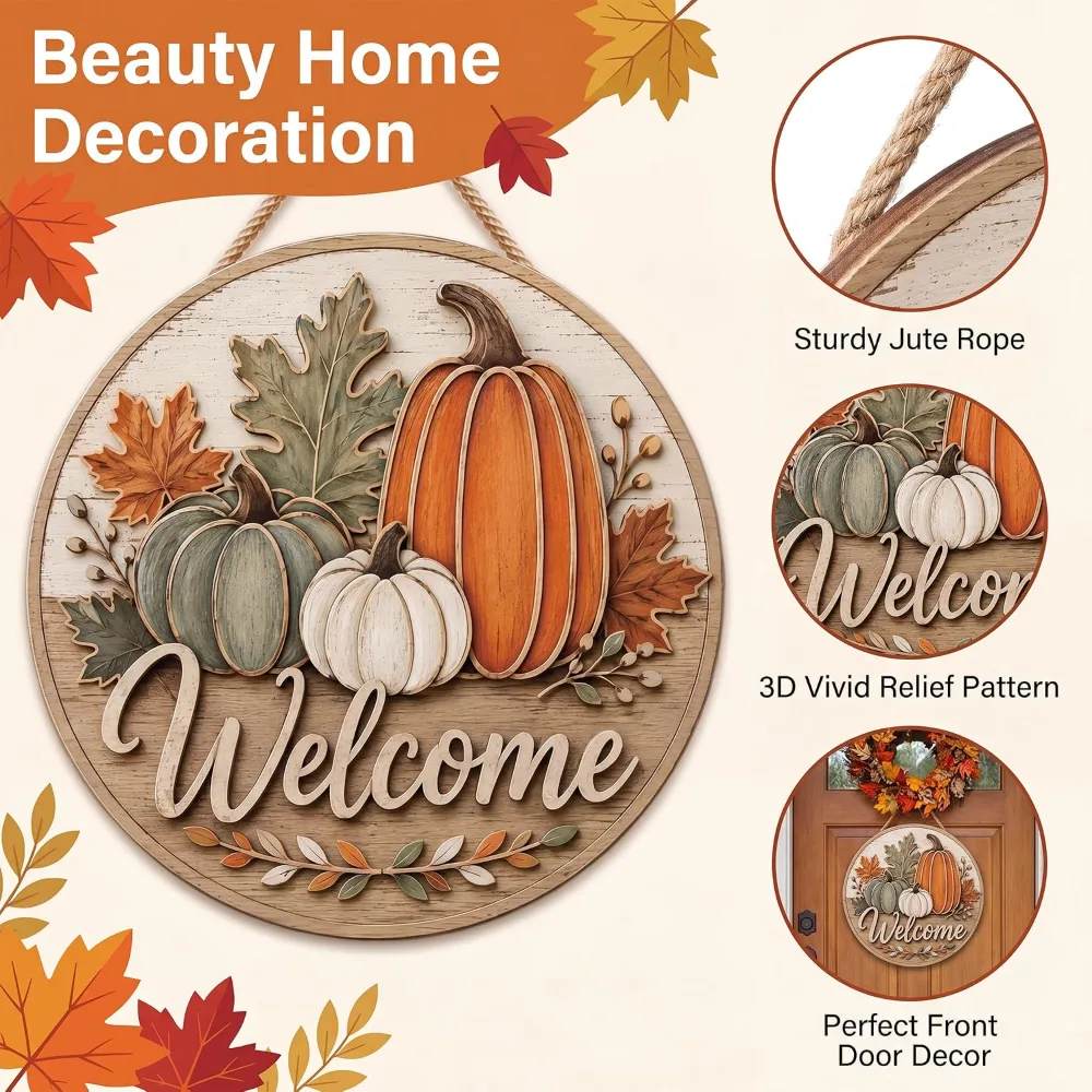 Fall Decor Fall Welcome Sign for Front Door, view 3