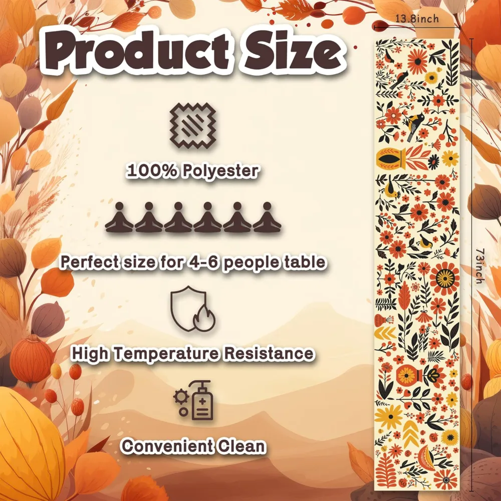 Fall Decor Floral Table Runner, view 3