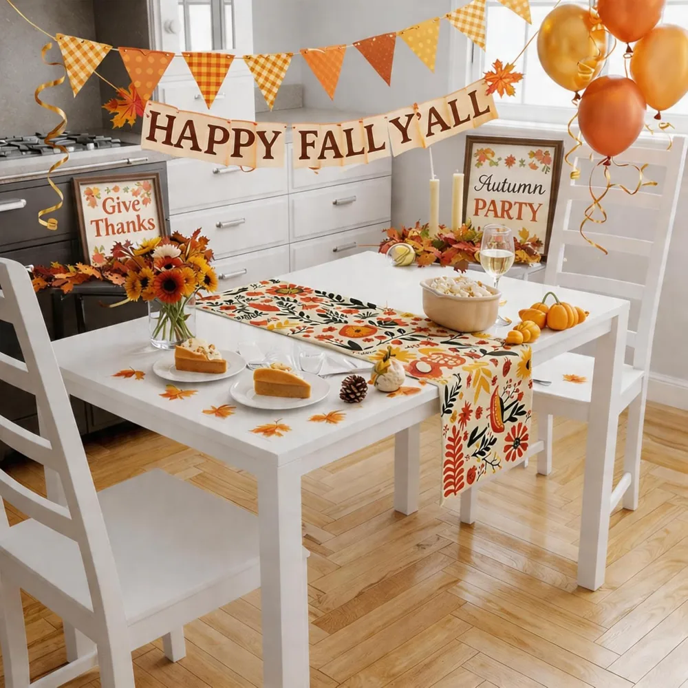 Fall Decor Floral Table Runner, view 5