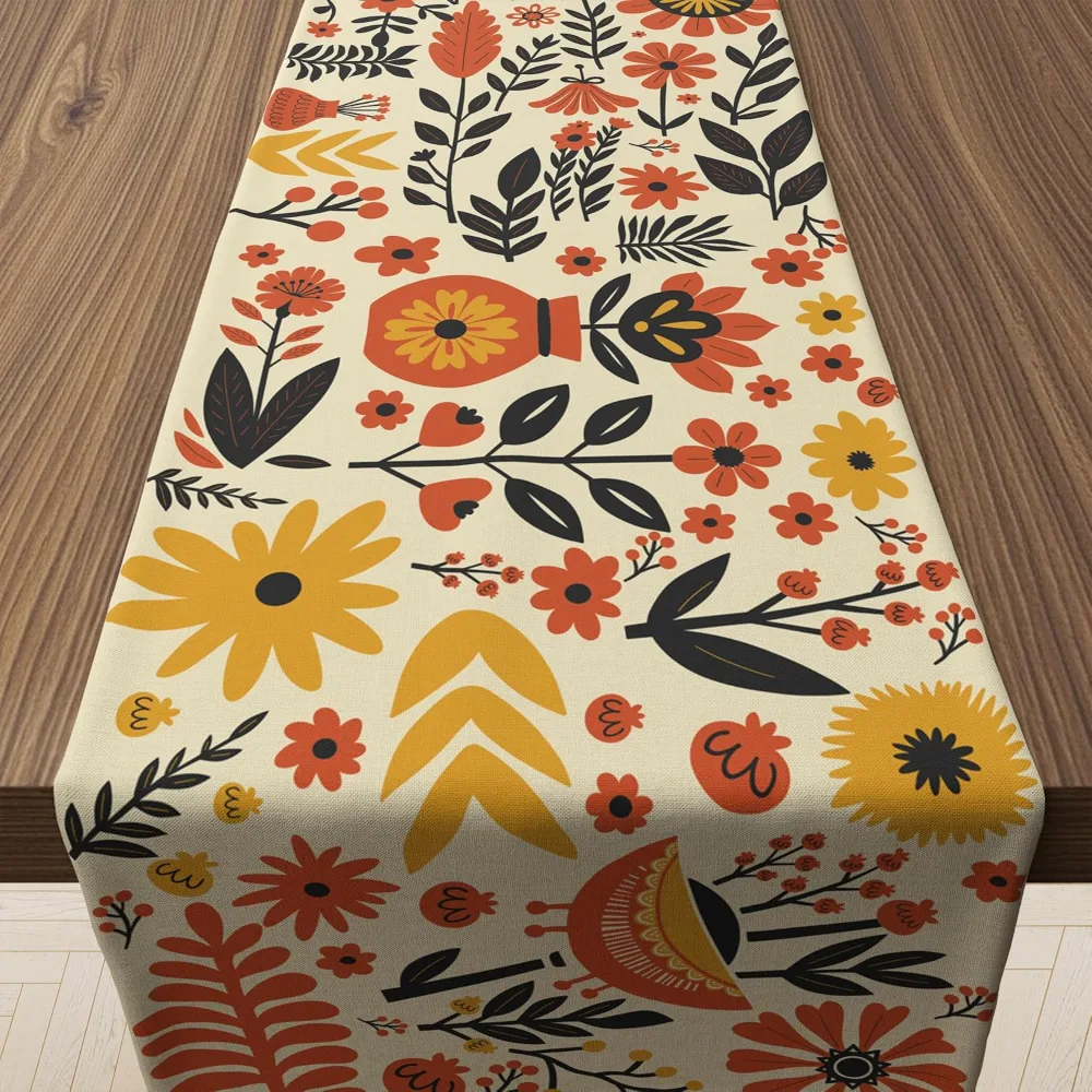 Fall Decor Floral Table Runner