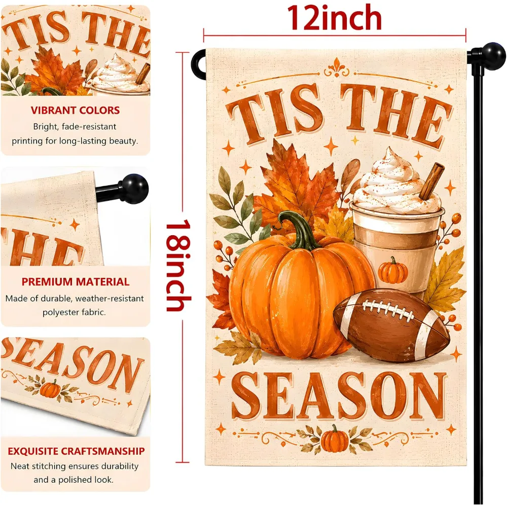 Fall Decor Football Season Garden Flag, view 3