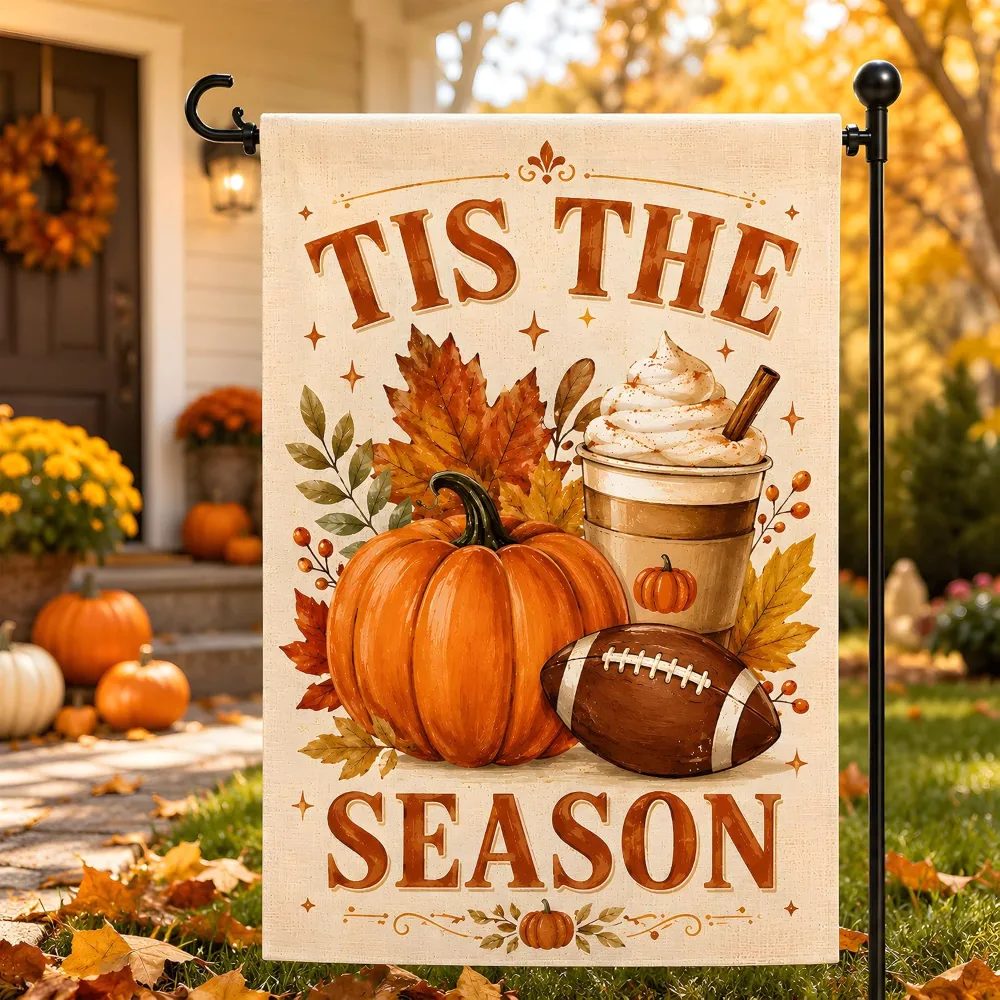 Fall Decor Football Season Garden Flag, view 5