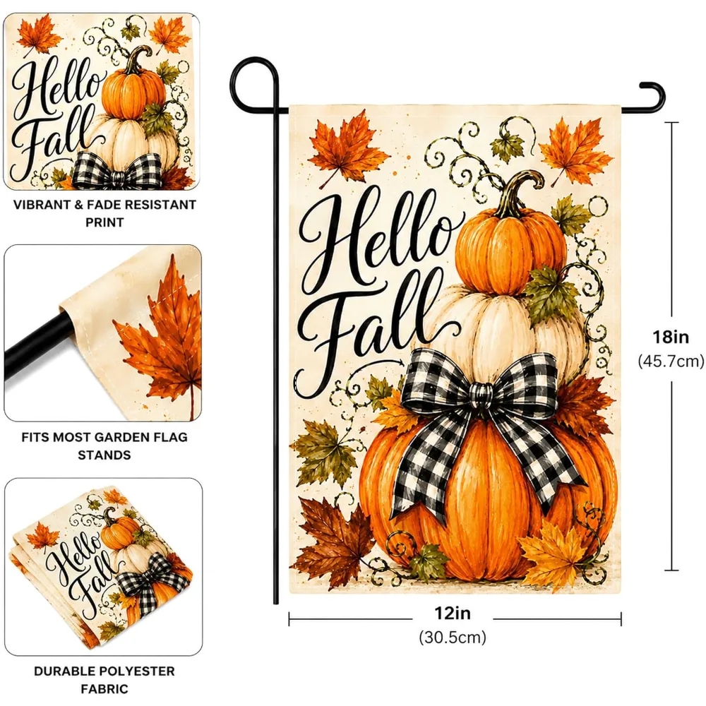 Fall Decor Hello Fall Garden Flag, view 2