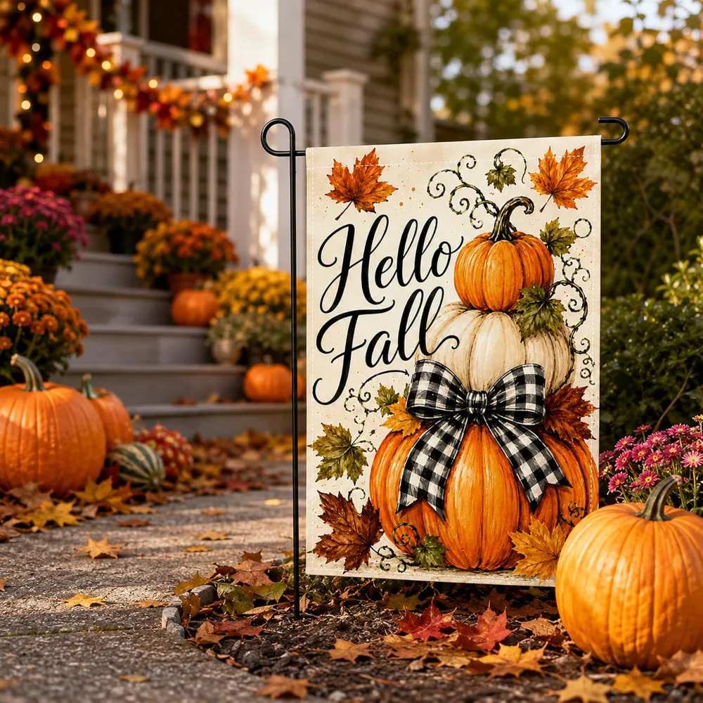 Fall Decor Hello Fall Garden Flag, view 4