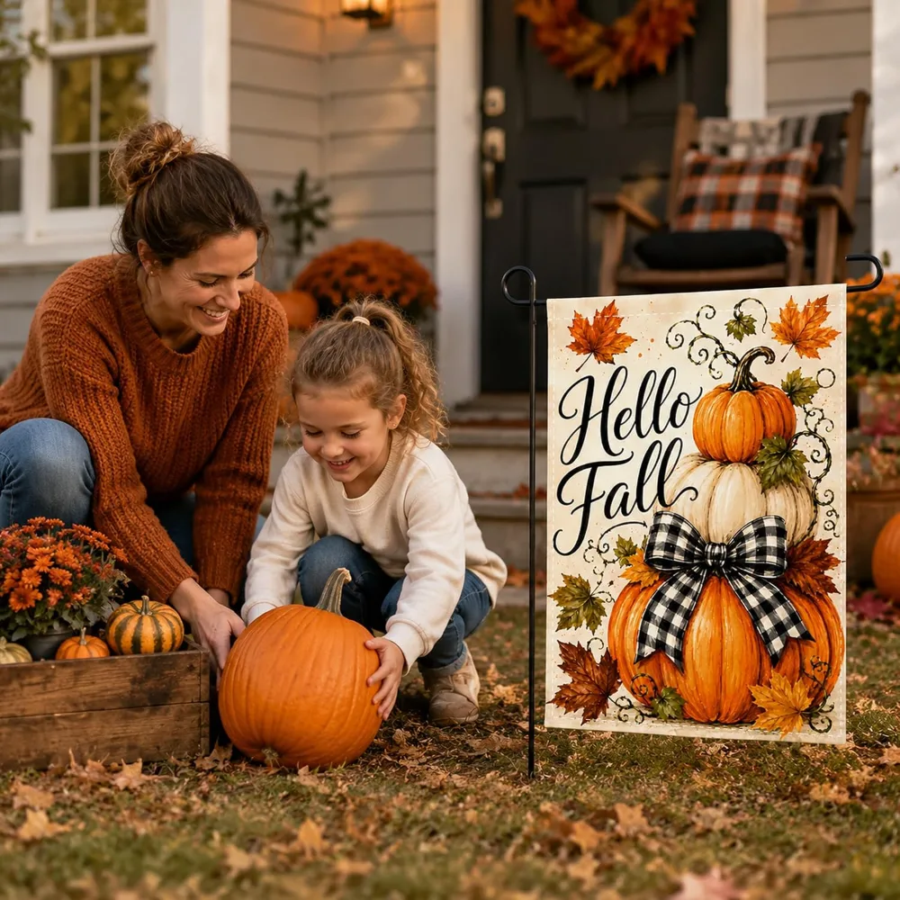 Fall Decor Hello Fall Garden Flag, view 5