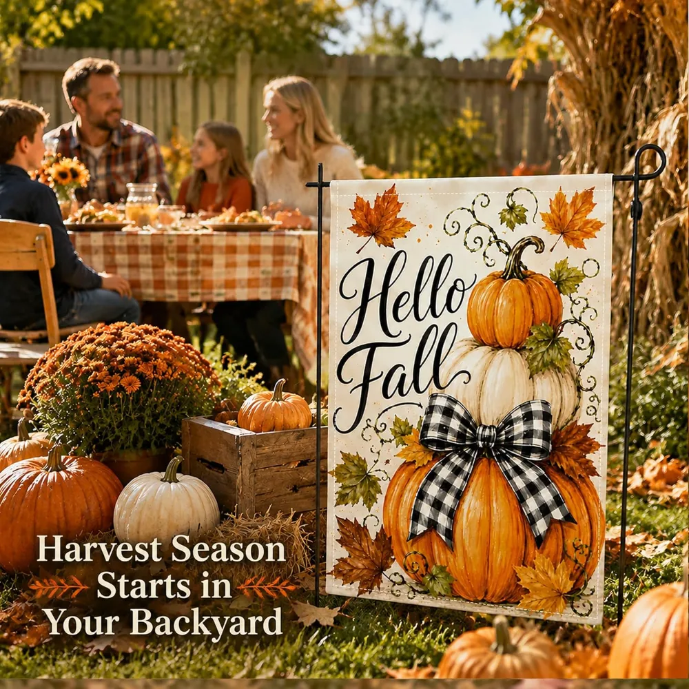 Fall Decor Hello Fall Garden Flag, view 6