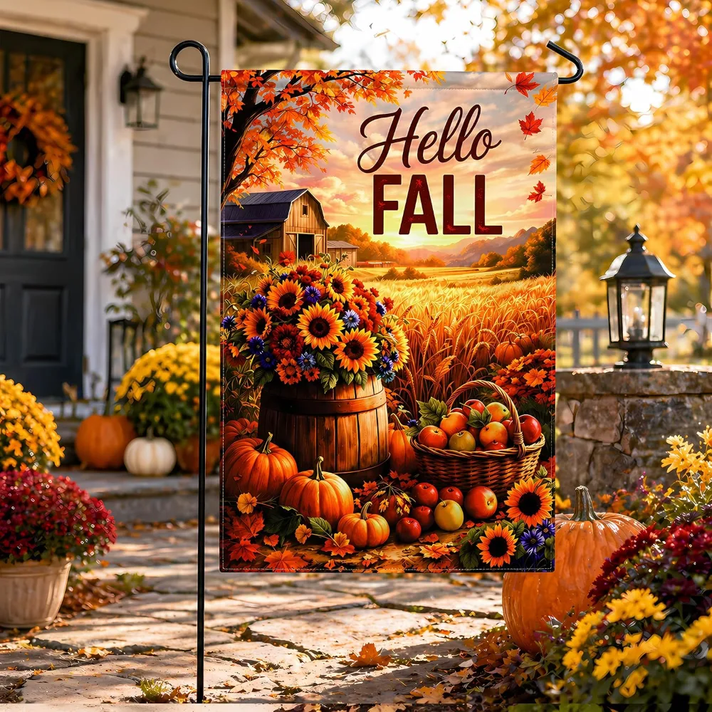 Fall Decor Hello Fall Garden Flag, view 6