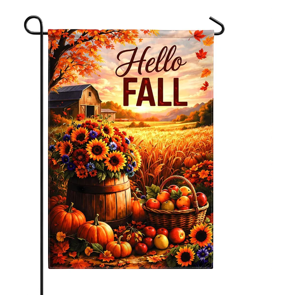 Fall Decor Hello Fall Garden Flag