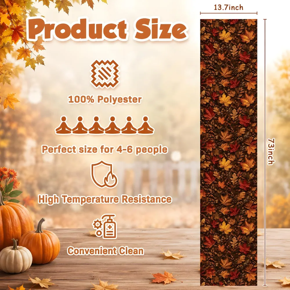 Fall Decor Maple Leaf Fall Table Runner for Thanksgiving, view 3