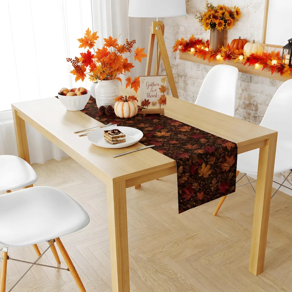 Fall Decor Maple Leaf Fall Table Runner for Thanksgiving, view 5