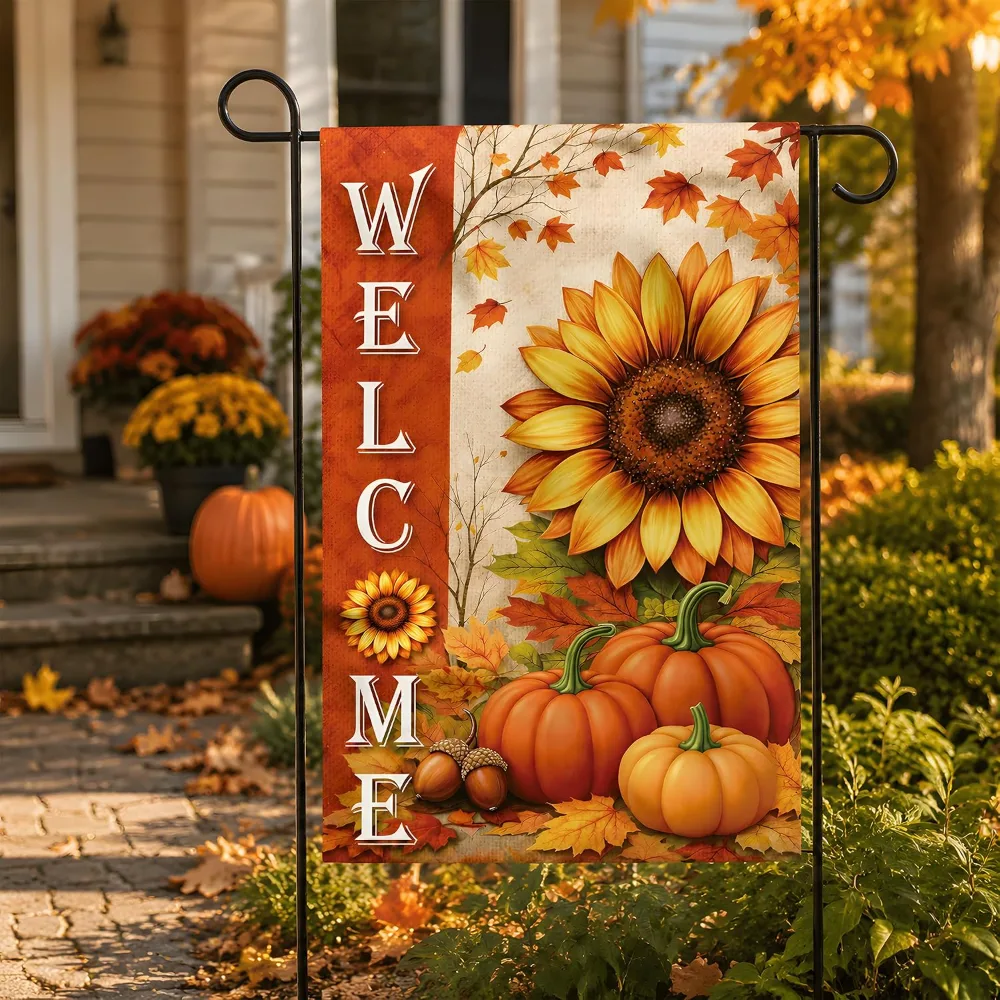 Fall Decor Sunflower Pumpkin Garden Flag, view 5