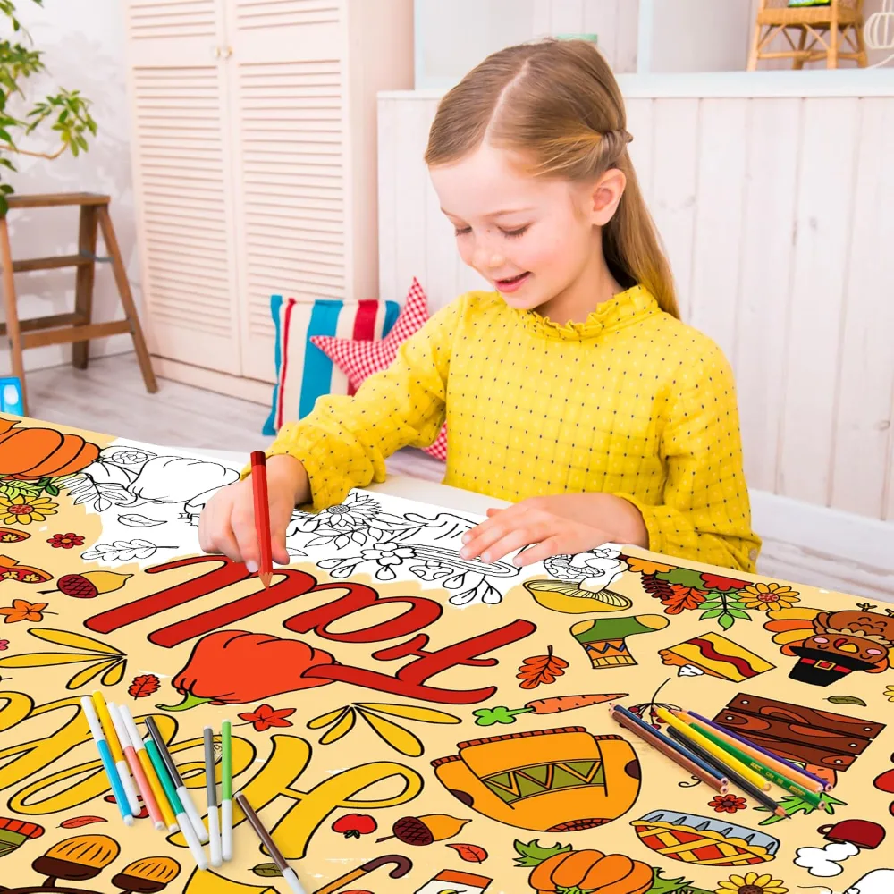 Fall Giant Coloring Poster/Tablecloth, view 3