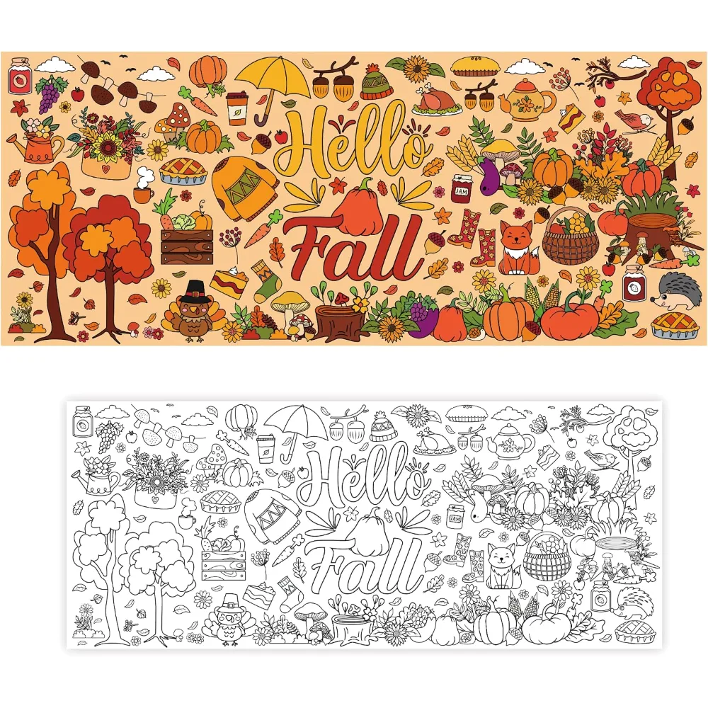 Fall Giant Coloring Poster/Tablecloth, view 6