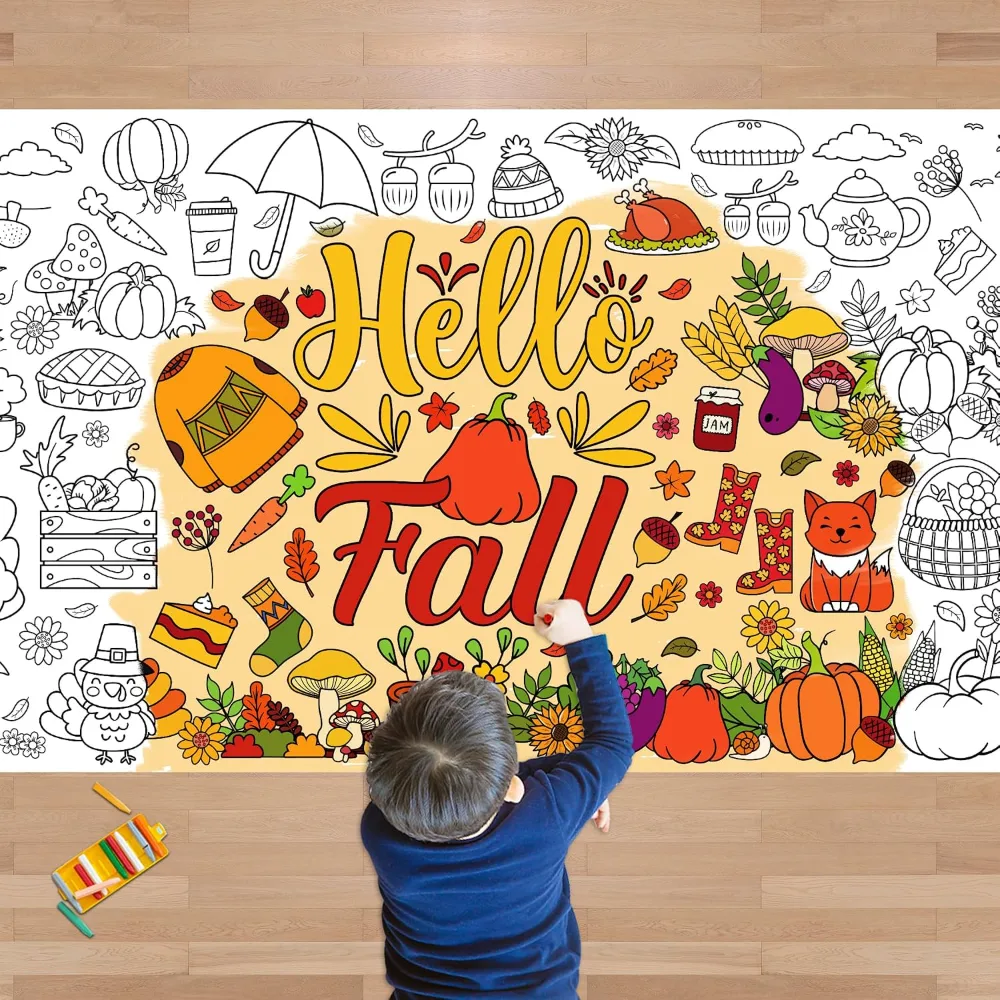 Fall Giant Coloring Poster/Tablecloth
