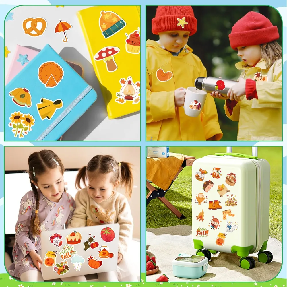 Fall Stickers 100 PCS Thanksgiving Stickers for Kids, view 3