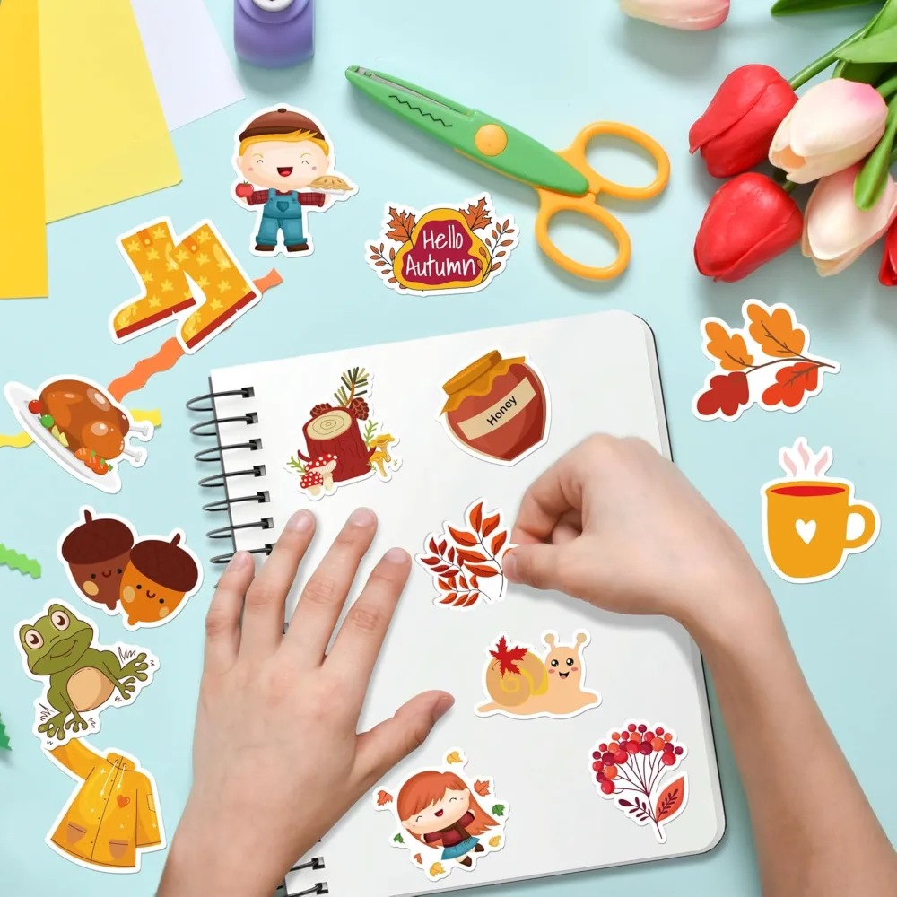Fall Stickers 100 PCS Thanksgiving Stickers for Kids, view 4