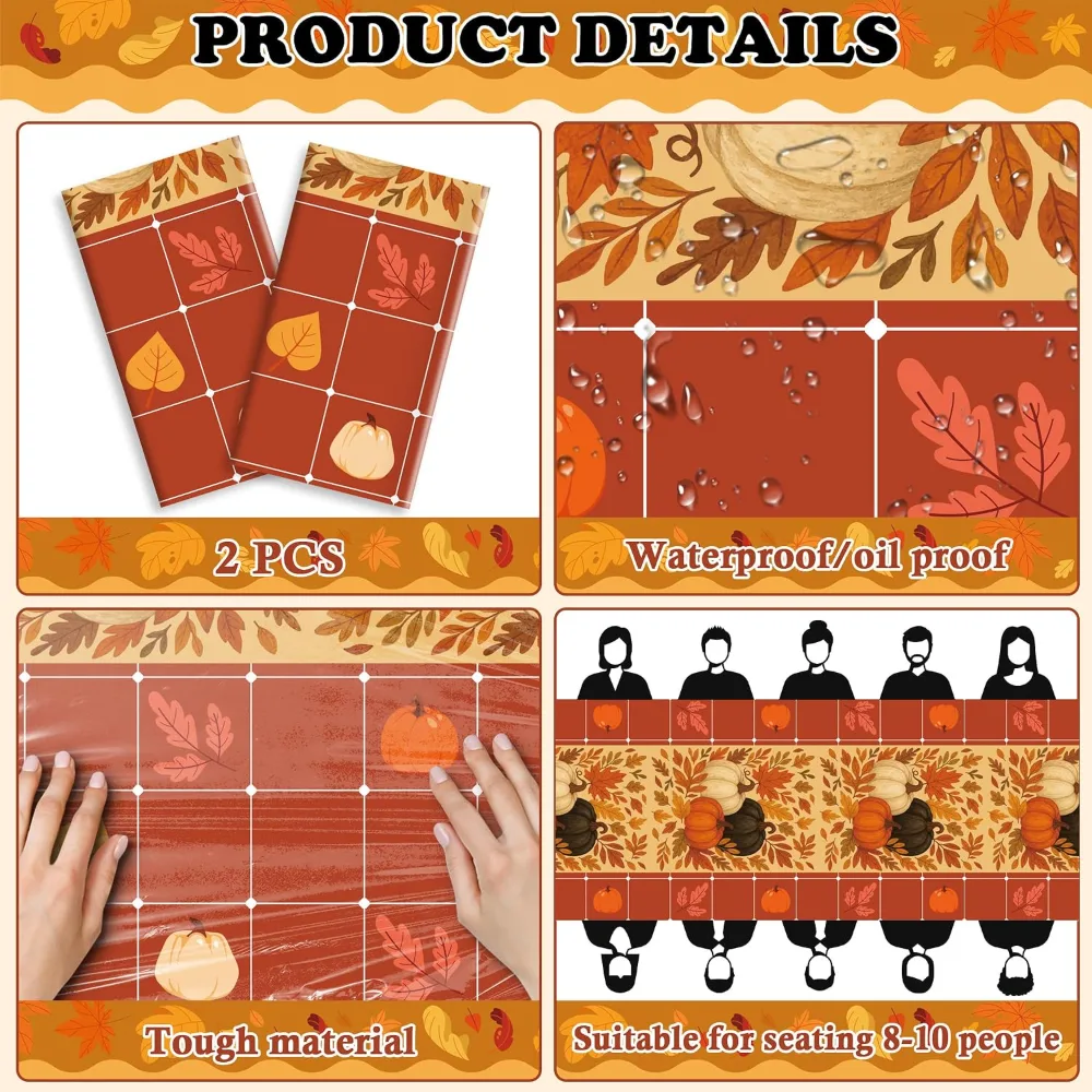Fall Tablecloth Thanksgiving Decorations, view 3
